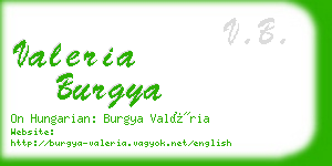 valeria burgya business card